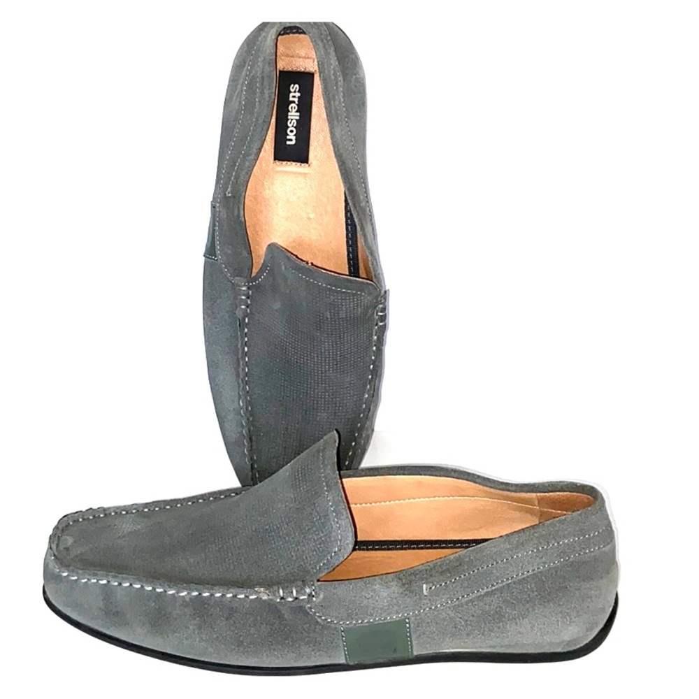Strellson  blue Gray men’s loafers leather sz 43
